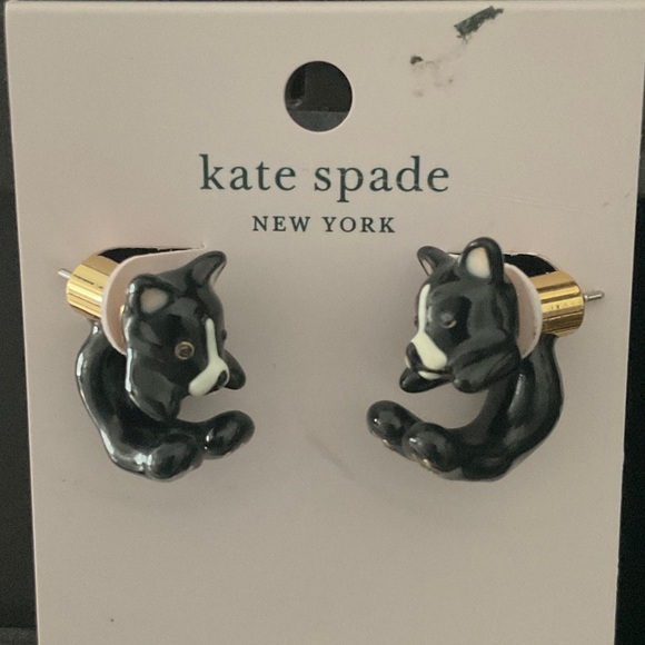 kate spade Other - Kate Spade Black and Gold Cat Earrings for Kids